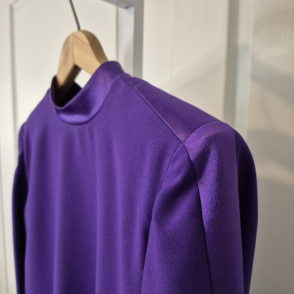 Carolina Herrera Studio Royal Purple Satin Trim Gown | Size 12